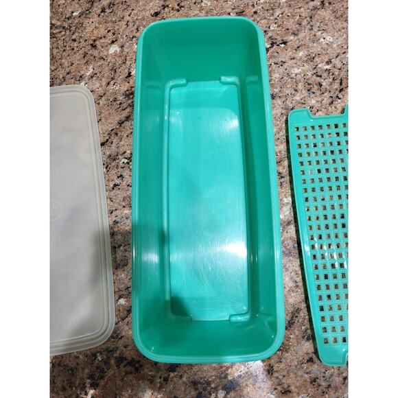 Tupperware Celery Vegetable Crisper Bread Keeper Saver Jadeite Green (vintage) - Picture 15 of 16